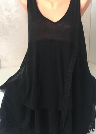 Трендовое чёрное платье свободного фасона франция4 фото