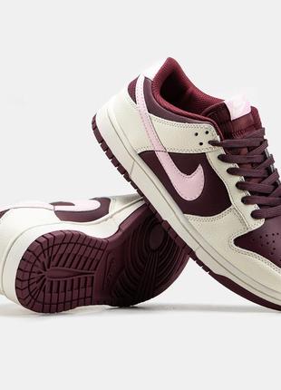 Женские кожаные кроссовки nike sb dunk low prm «valentine's day»#найк