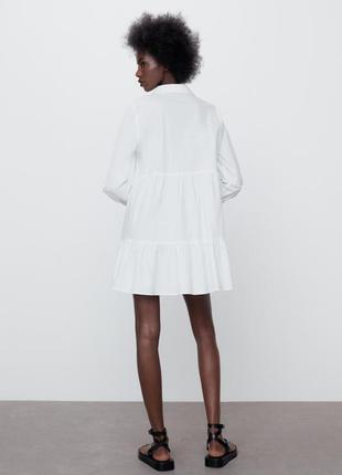Сукня сорочка ярусна - міні zara котон6 фото