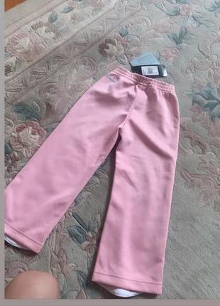Штаны спортивный костюм для девочки оригинальные adidas белые розовые3 фото