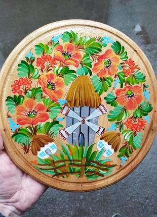 Handmade картина доска расписная  ручная работа диаметр 27