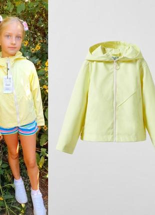 🍋лимонный прорезиненный дождевик курточка zara 7-8 -9 лет 128 см