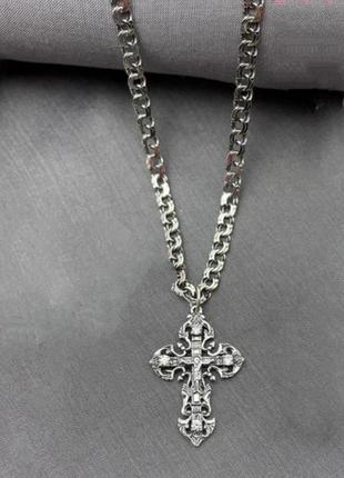 Ажурный крест серебро1 фото