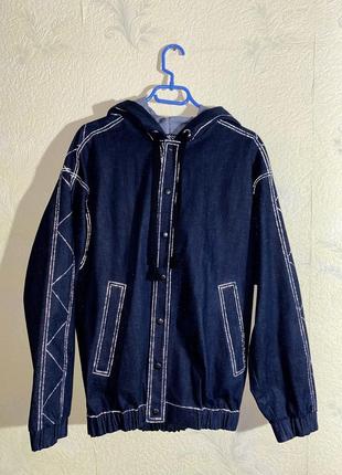 Джинсова куртка бомбер roussin oversize