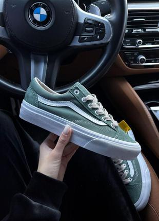 Жіночі кеди vans old skool green white 36-37-38-41