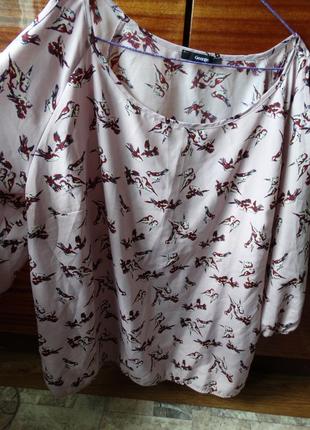 Нежная шифоновая блуза с птицами3 фото