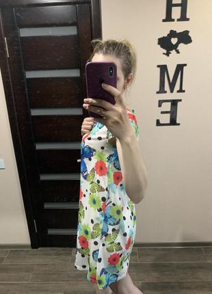 Летнее шифоновое мини платье, размер 464 фото
