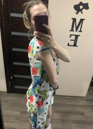 Летнее шифоновое мини платье, размер 463 фото