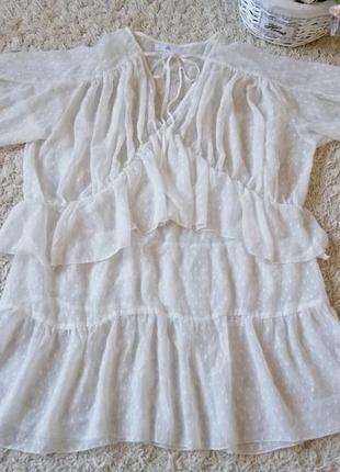 Платье пляжное роскошное missguided, белая туника