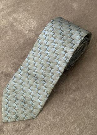 Краватка double two сіра з об'ємним геометричним принтом