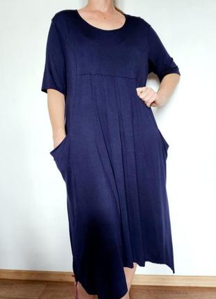 Сукня довга віскоза синього кольору1 фото