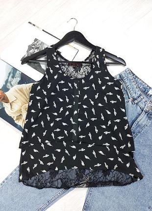 Майка блуза з пташками sm wardrobe
