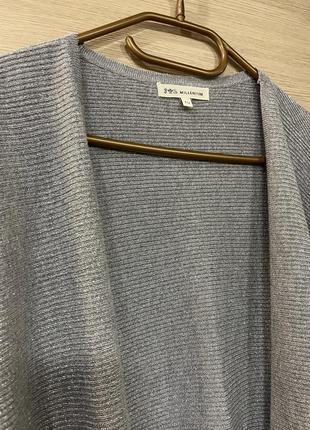Кардиган накидка сірий нарядний красивий з віскози з посрібленою ниткою tu2 фото