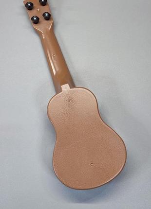 Детская маленькая гитара укулеле ukulele 4струны коричневая от 3х лет 2