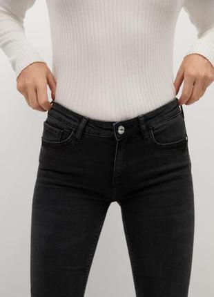 Манго mango джинсы оригинал скинни черные 32, 42 размера8 фото