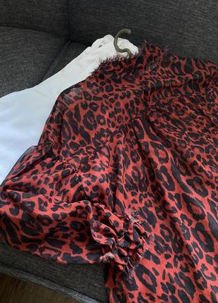 Стильна шиіонова блуза в анімалістичний принт ❤️1 фото