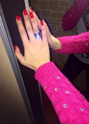 Эффектные малиновые-вяззанные рукавчики