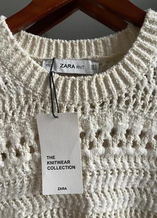 Свитер белый молочный свитер въеден zara белый3 фото