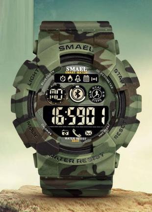 Чоловічі спортивні камуфляжні смарт годинник smael 8013 smart watch, наручні спортивні годинники військових армійських