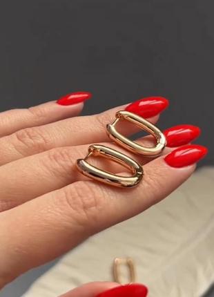 Сережки базові xuping медичний сплав медичне золото позолота