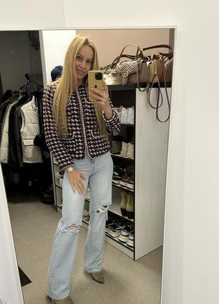 Фантастический твидовый пиджак из плотной ткани от бренда zara3 фото