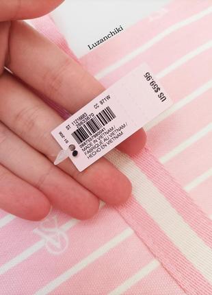 Пляжная сумка victoria's secret cotton pink stripe5 фото