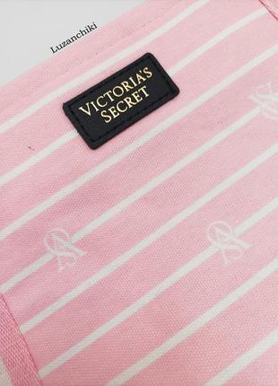 Пляжная сумка victoria's secret cotton pink stripe8 фото