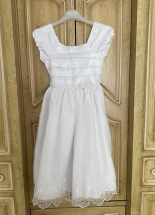Белое праздничное платье от американского бренда children's place1 фото