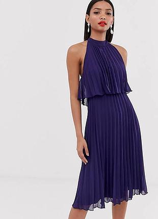Платье плиссе миди asos disign