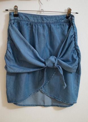 Трендовая юбка с запахом из лиоцелла zara 361 фото