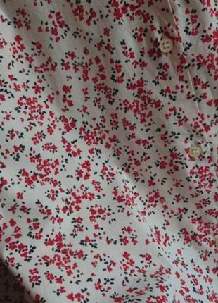 Винтажная женская рубашка цветочный принт хлопок4 фото