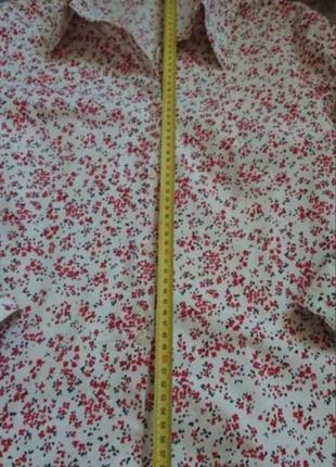 Винтажная женская рубашка цветочный принт хлопок7 фото