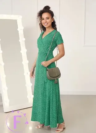 Літня довга сукня з короткими рукавами "lia"| розпродаж моделі