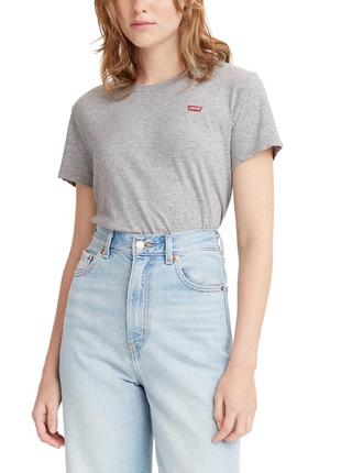 Футболка жіноча levi’s, колір сірий меланж😍