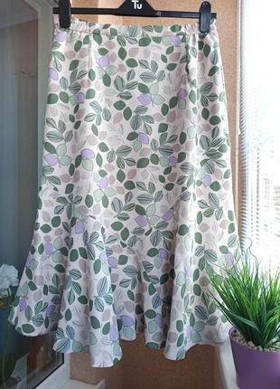 Красивая летняя юбка миди в цветочный принт3 фото