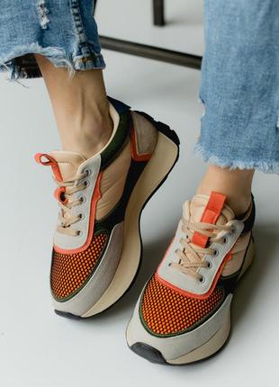 Кросівки різнобарвні, помаранчеві 🍊
