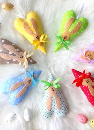 Пасхальные сердечки в стиле тильда. пасхальный зайчик. сердце с зайчиком