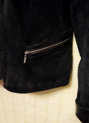 Черная замшевая куртка жакет пиджак