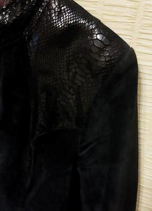 Черная замшевая куртка жакет пиджак