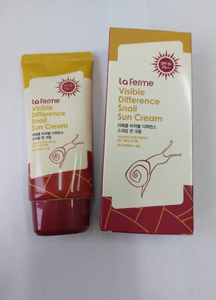 Сонцезахисниц крем із равликовим муцином farmstay visible difference snail sun cream spf50pa 70ml2 фото