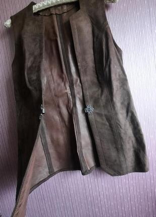 Кожаный дизайнерский исторический бохо жилет ручной работы,натуральная кожа6 фото