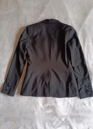 Черный пиджак жакет в стиле мужского смокинга2 фото