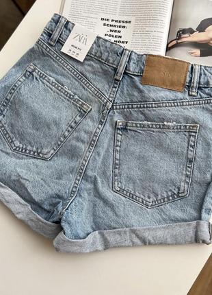 Нові джинсові шорти zara модель mom fit4 фото