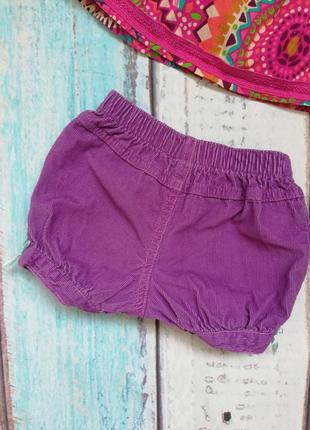 Фиолетовые шортики на девочку 0-3 мес, для новорожденной, микровельвет, cherokee