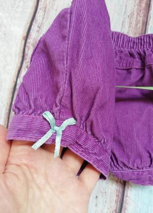 Фіолетові шортики на дівчинку 0-3 міс, для новонародженої, мікровельвет, cherokee5 фото