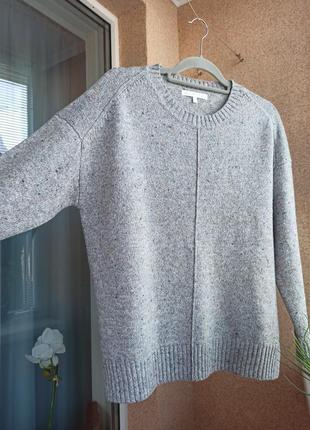 Вязаный серый свитер прямого свободного силуэта2 фото