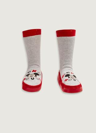 2-3/3-4 р домашні кімнатні капці теплі шкарпетки махрові тапочки із малюнком міккі маус lc waikiki2 фото