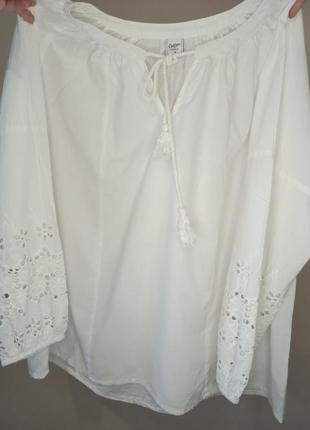 Блуза рубашка белого цвета xl,xxl батал .