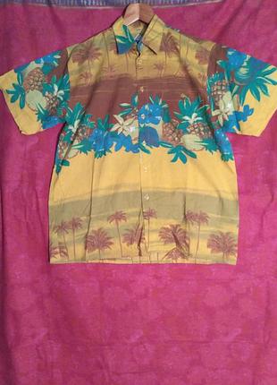 Мужская рубашка-гавайка с коротким рукавом talk of the town