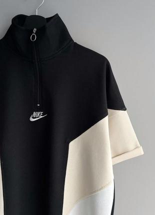 Мужская футболка с коротким рукавом на змейке оверсайз nike2 фото